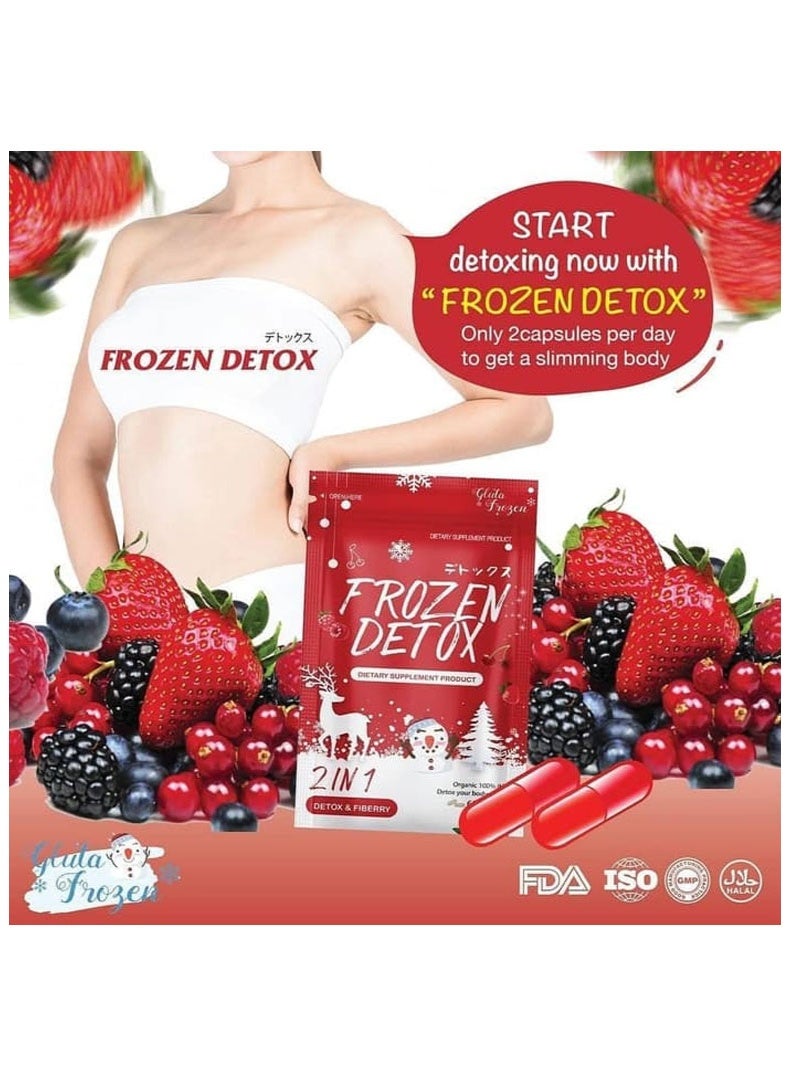Frozen Detox Original Frozen Detox 2 in 1 Detox & Fiberry Dietary Supplement - 60 Capsules - Image 4