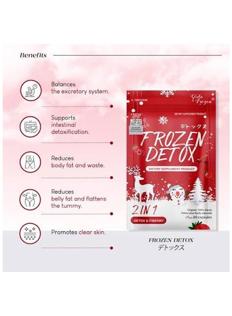 Frozen Detox Original Frozen Detox 2 in 1 Detox & Fiberry Dietary Supplement - 60 Capsules - Image 5