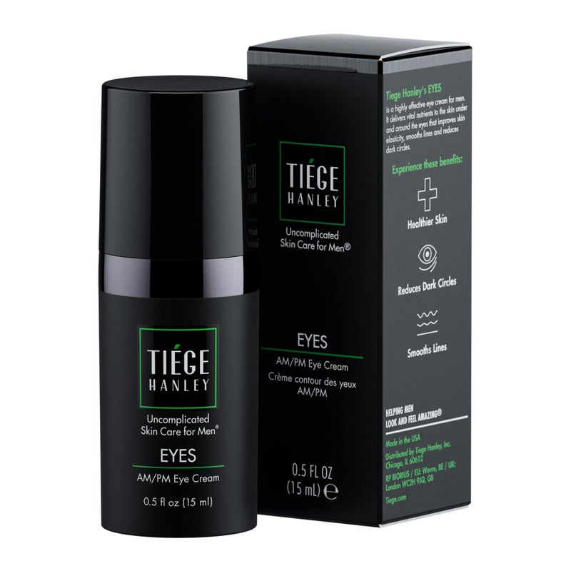 Tiege Hanley Eye Cream for Men Reduces Dark Circles Bags under Eyes Puffiness Crows Feet AntiAging Under Eye Treatment 05 oz