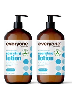 Everyone Nourishing Hand and Body Lotion 32 Ounce Pack of 2 Unscented PlantBased Lotion with Pure Essential Oils Coconut Oil Aloe Vera and Vitamin E