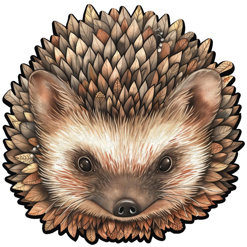 Mys Aurora Puzzles for Adults Hedgehog Wooden Puzzles 200 Pieces Unique Shaped Jigsaw Puzzles for Adults and Kids Birthday Family Game 111 x 112 Inch Medium Size - Image 3