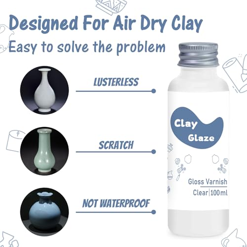 WAN2TLK Air Dry Clay Glaze 100ml, Clay Varnish for Air Drying Clay, Clear Acrylic Varnish for Craft Pottery Waterproof & Gloss Finish - Image 5