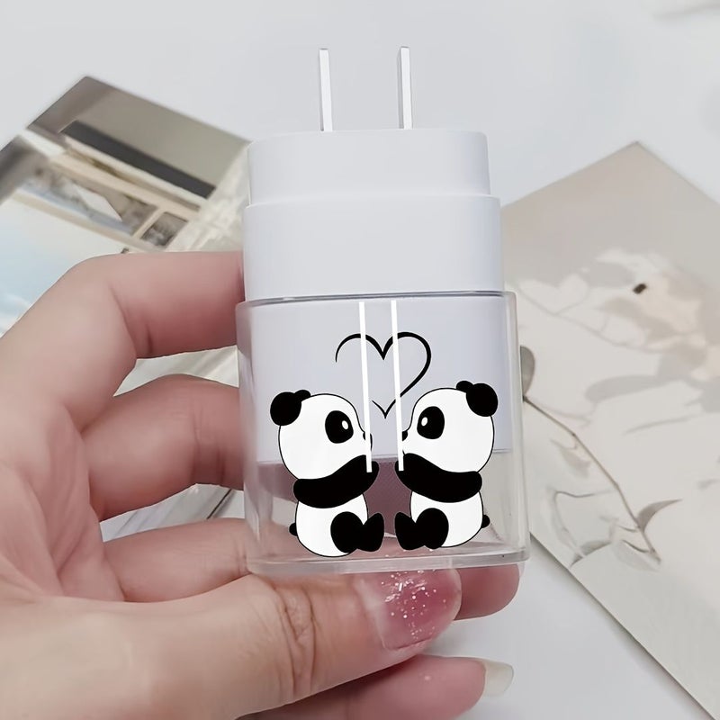 Set Of 3 Transparent Love Panda Design Charger Protection Case For Samsung 25W With Cable Protection Sleeve And Wire End Cover Gift - Image 2