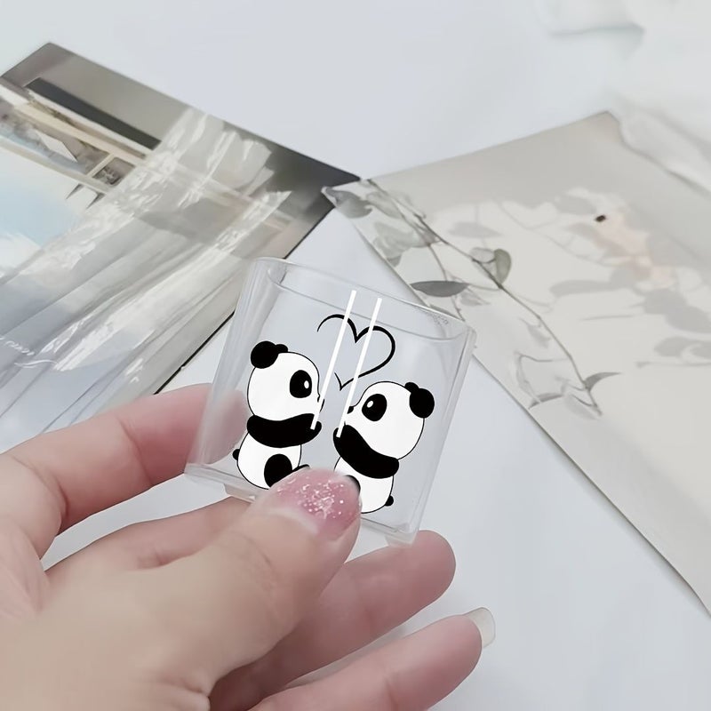 Set Of 3 Transparent Love Panda Design Charger Protection Case For Samsung 25W With Cable Protection Sleeve And Wire End Cover Gift - Image 4