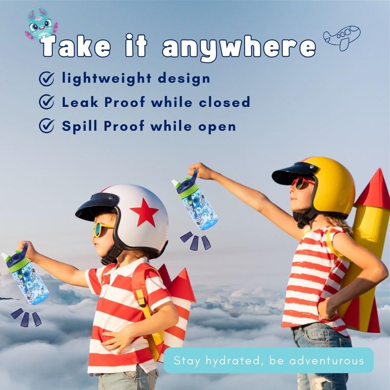 Tinker Squad زجاجة مياه سبيس تريتان للأطفال | زجاجة للبنات والأولاد | زجاجة شرب للمدرسة، 500 مل - Image 3