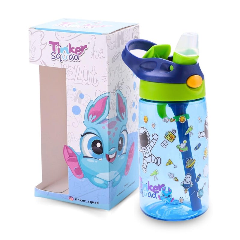 Tinker Squad زجاجة مياه سبيس تريتان للأطفال | زجاجة للبنات والأولاد | زجاجة شرب للمدرسة، 500 مل - Image 1