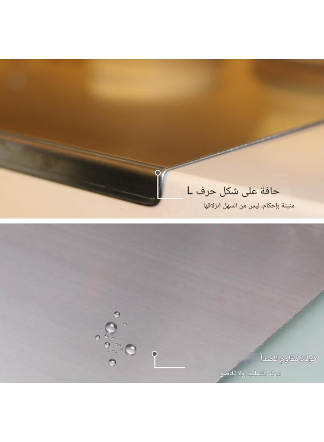 Large Stainless Steel Cutting Board with Counter Lip (40×30 cm) – Non-Slip Pastry Board - Image 3