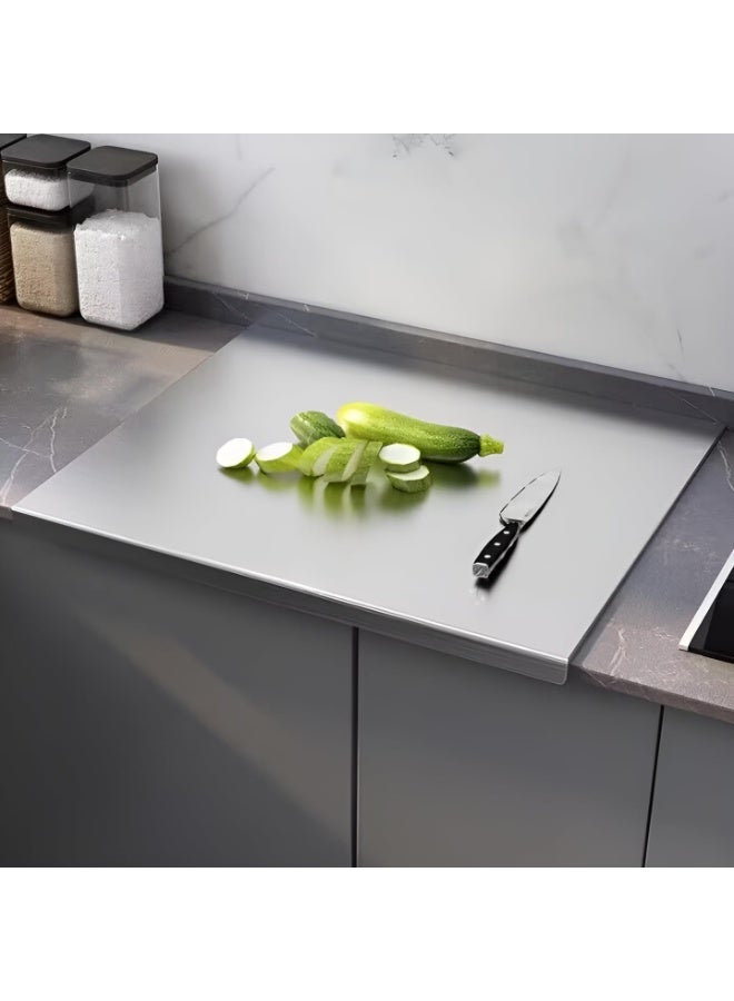 Large Stainless Steel Cutting Board with Counter Lip (40×30 cm) – Non-Slip Pastry Board - Image 1
