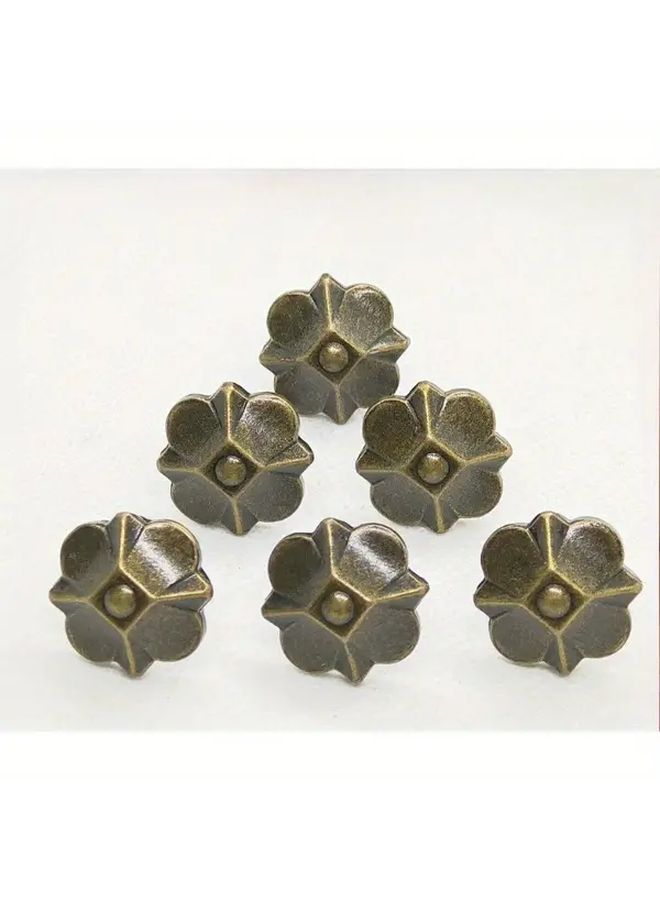 Bronze Clover Head Furniture Nails 20 Pack Rustic Decorative Fasteners for Sofa Cabinets - Image 2