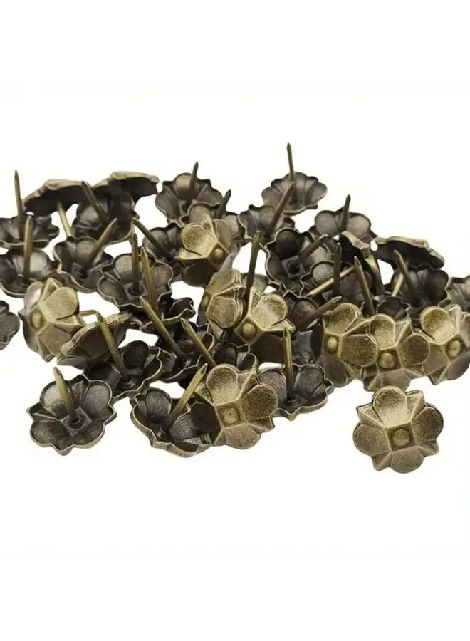 Bronze Clover Head Furniture Nails 20 Pack Rustic Decorative Fasteners for Sofa Cabinets - Image 4