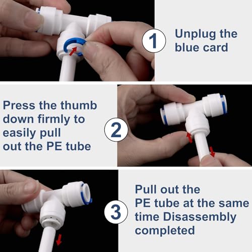 Pxyelec 3/8 inch 10 Meters Length PE Tubing Hose Pipe for RO Water Filter System White, 3/8 inch Quick Connect Water Purifiers Tube Fittings(I +T+ Ball Valve Type) - Image 5