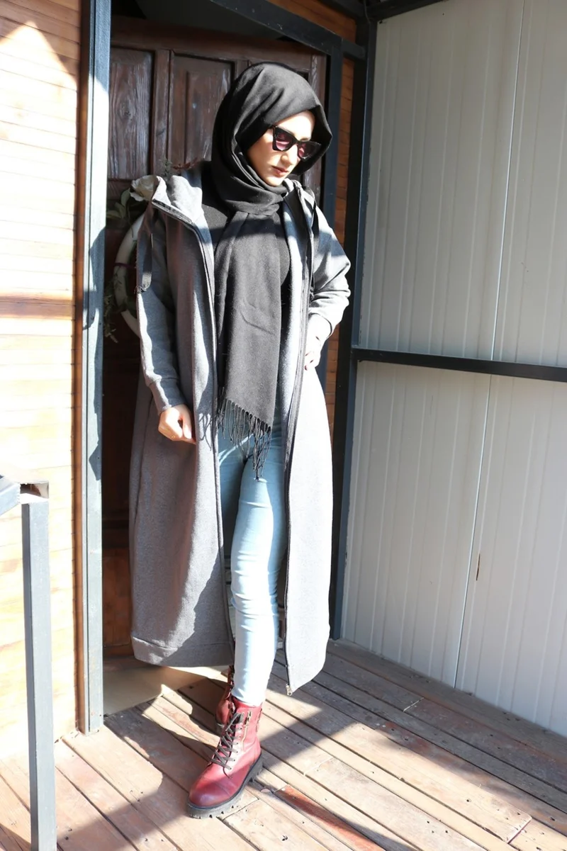 Barbora Daily Winter Full Length Women's Hijab Jacket BT320FÜMETESETTÜR