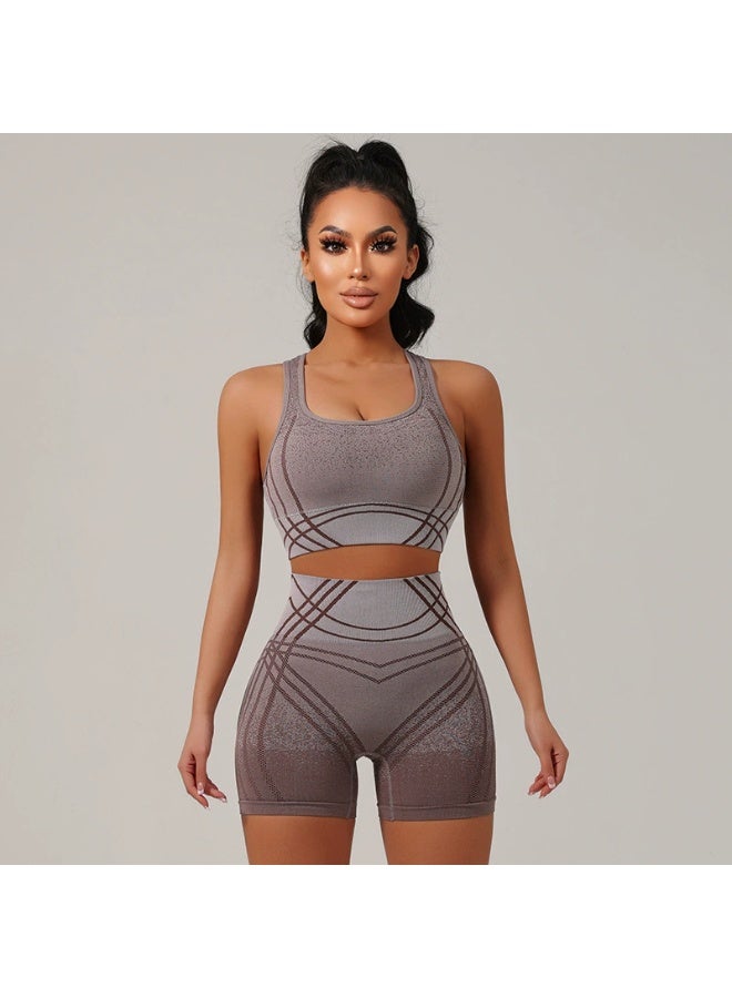 general Seamless gradient dyeing yoga set, high-waisted fitness pants with buttock-enhancing function, high-elasticity sports outfit - Image 1