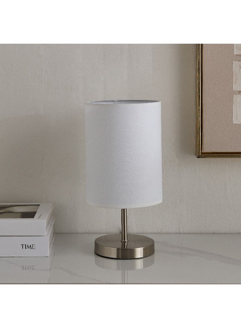 Glen Metal Table Lamp with Linen Shade - 15x15x30 cm
