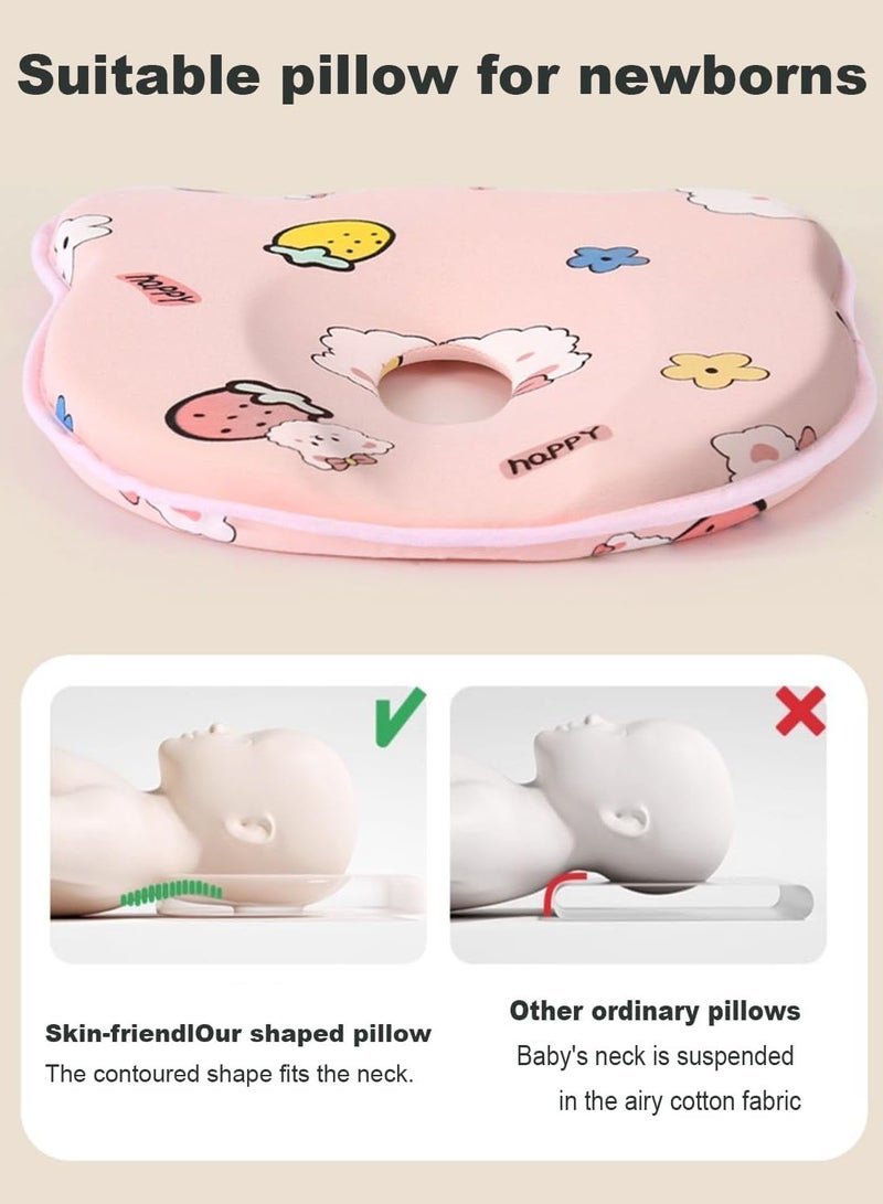 Baby Pillow, Baby Head Pillow, Baby Head Shaping Pillow, Baby Neck Support Pillow for Travel, Preventing Flat Head and Shapes Infant's Head for 0-36 Months Newborns and Infant, Breathable Baby Travel Pillow for Car Seat Stroller & Airplane - Image 2