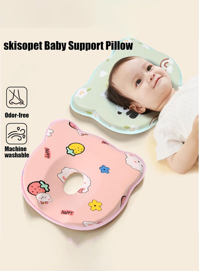 Baby Pillow, Baby Head Pillow, Baby Head Shaping Pillow, Baby Neck Support Pillow for Travel, Preventing Flat Head and Shapes Infant's Head for 0-36 Months Newborns and Infant, Breathable Baby Travel Pillow for Car Seat Stroller & Airplane - Image 4