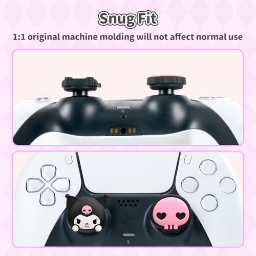 Kuitmor Cute Thumb Grip Caps for PS5,Soft Silicone Joystick Caps,Cute Cartoon Thumbstick Grips Compatible with PS5/PS4/Switch Pro Controller 4PCS - KLM - Image 4