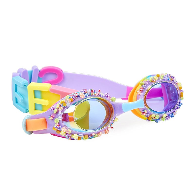 Bling 2O Girls' Holiday Purple Candy Swimming Goggles (Ages 3+ up) - UV Protection, Latex-Free, 100% Silicone Material - Includes Anti-Fog & Adjustable Nose Piece - Perfect Stocking Stuffer - Image 1
