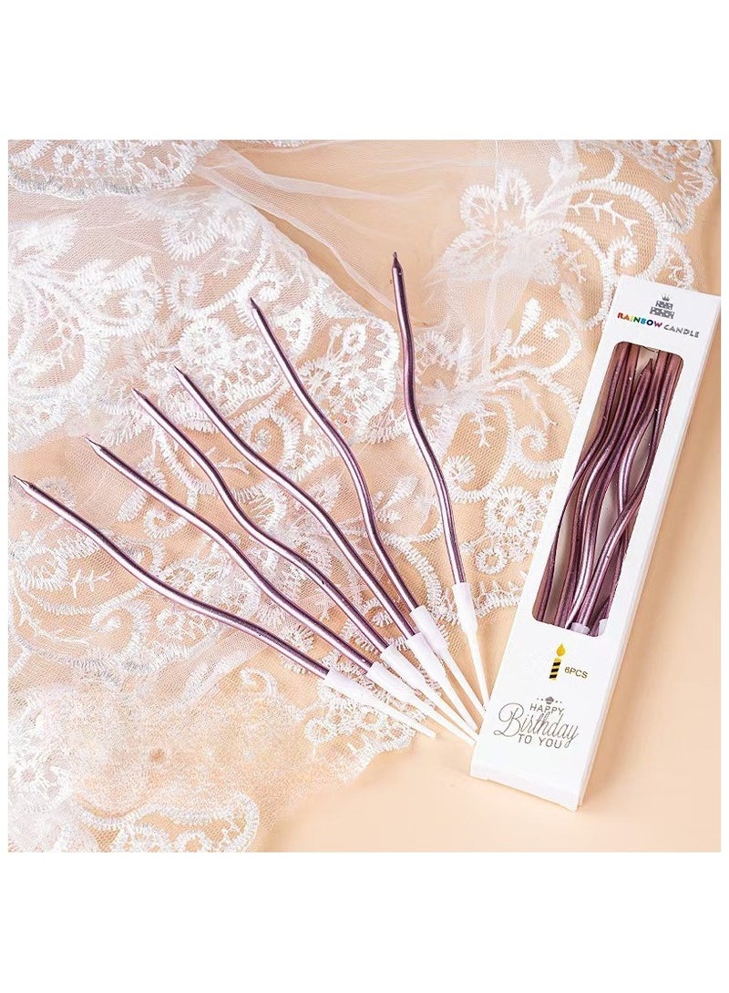 12 Rose Gold Arc Birthday Candles | Eid / Dubai Party Decoration | Eco-Friendly & Photogenic  - Image 2
