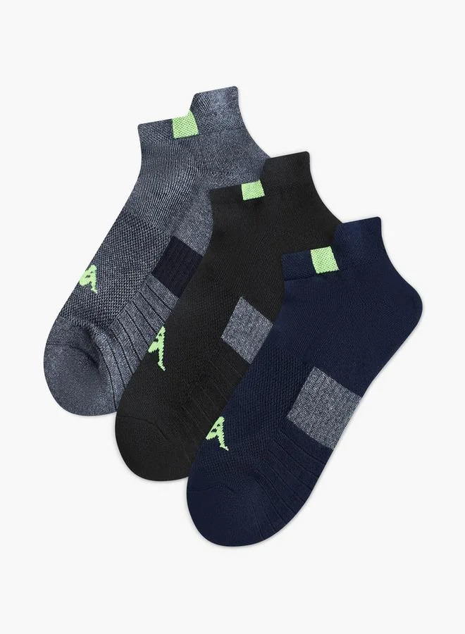 Set of 3 - Kappa Logo Print Half Terry Ankle Length Socks