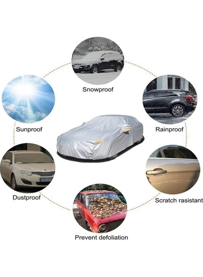 غطاء السيارة المقاوم للماء للطقس كافة، أغطية السيارات وأغطية الثلج للسيارات - أغطية كاملة للهيكل الخارجي - SUV وسيدان ضد المطر والشمس في الشتاء - Image 3