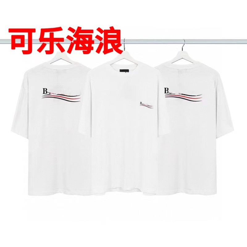 24Ss New Round Neck Short-Sleeved Classic Cola Wave Casual Loose Men And Women Couple Tops Trendy Tee Summer T-Shirts - Image 3