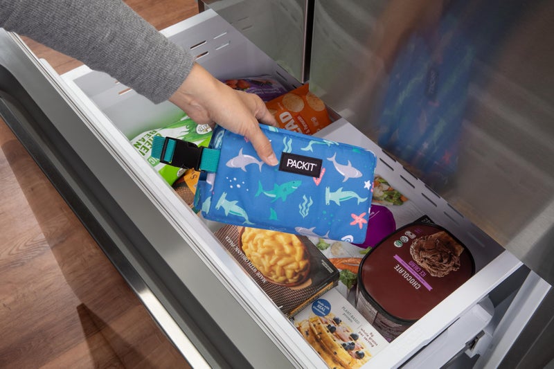 PackIt Freezable Snack Box, Sea Shark, Built with EcoFreeze Technology, Collapsible, Reusable, Zip Closure with Buckle Handle, Designed For Work Snacks, Fresh Snacks On the Go, Adults, and All Ages - Image 4