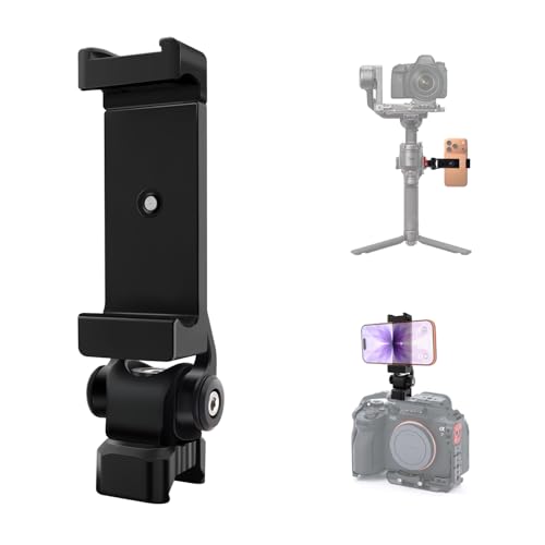 HAFOKO Aluminum Alloy Phone Tripod Mount with Cold Shoe Mount NATO Clamp Compatible with DJI RS5RS4RS4 ProRS3RS3 ProRS3 Mini Gimbal Stabilizer - Image 1