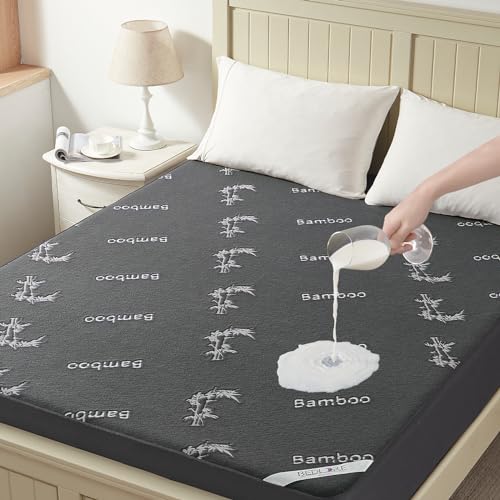 BEDLORE حامي مرتبة مضاد للماء بحجم كوين من BEDLORE، غطاء مرتبة ناعم مزود بجيب عميق 6"-18"، قابل للتنفس وبارد وصامت، قابل للغسل في الغسالة (رمادي) - Image 1