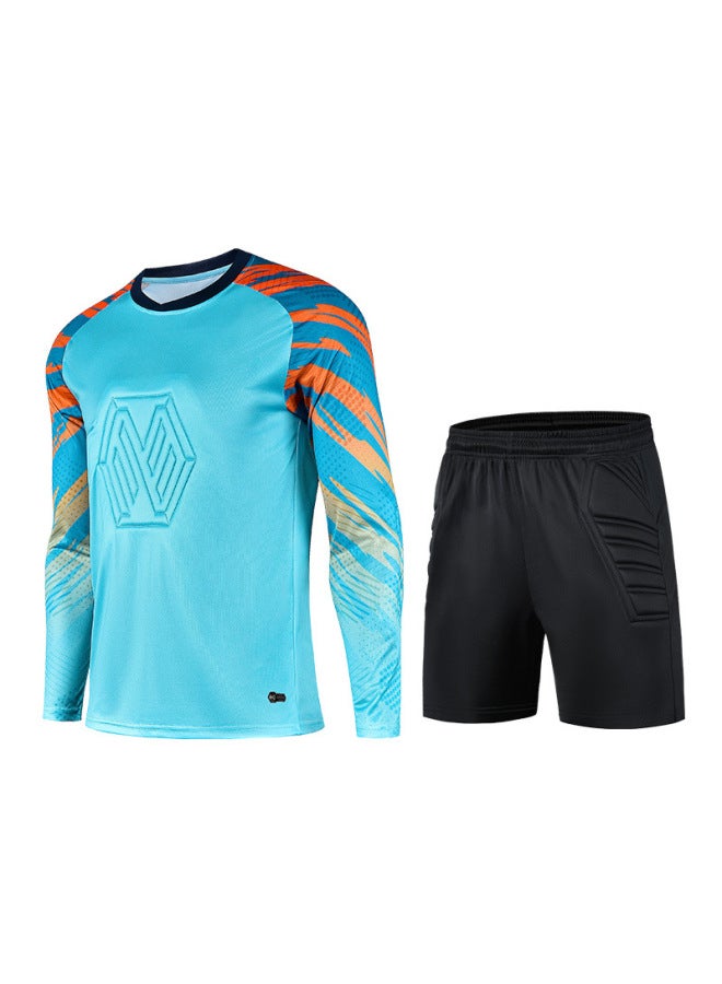 Children's Adult Goalkeeper Clothing Thickened Sponge Protective Goalkeeper Training Suit Long Sleeve Shorts Football Gantry Clothing