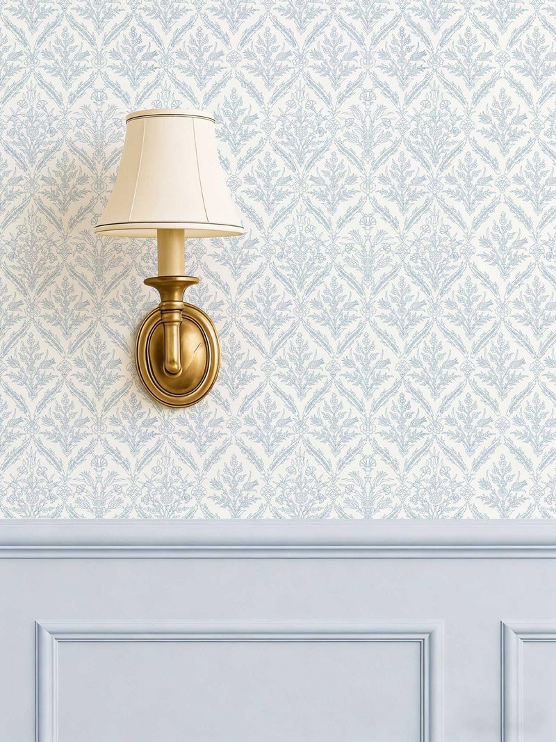 YXTII 17.3"Ã—78.7" Vintage Wallpaper Blue Peel and Stick Wallpaper Self Adhesive Removable Wallpaper for Bedroom Drawers Cabinets - Image 1