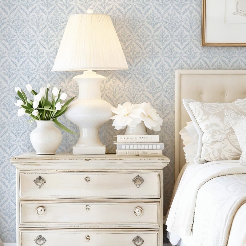 YXTII 17.3"Ã—78.7" Vintage Wallpaper Blue Peel and Stick Wallpaper Self Adhesive Removable Wallpaper for Bedroom Drawers Cabinets - Image 5