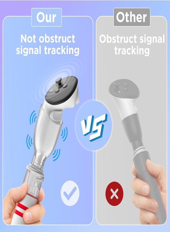 YOGES Handle Attachments Compatible with Meta Quest 3S/ Quest 3/ Oculus Quest 2/ Quest Pro/Rift S Controller, Gorilla Tag Long Arms Beat Saber VR Sticks Dual Extensions Grips for Playing VR Games - Image 3
