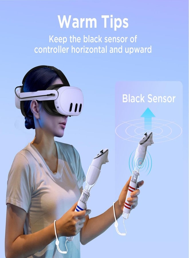 YOGES Handle Attachments Compatible with Meta Quest 3S/ Quest 3/ Oculus Quest 2/ Quest Pro/Rift S Controller, Gorilla Tag Long Arms Beat Saber VR Sticks Dual Extensions Grips for Playing VR Games - Image 2