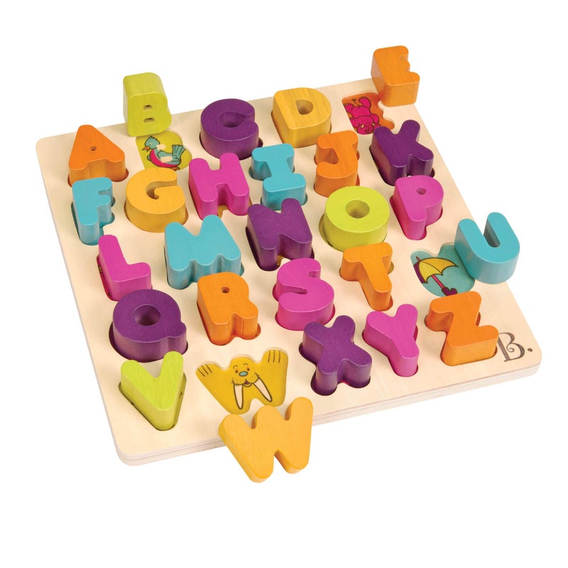 B. toys â€“ Alpha B. Tical â€“ Wooden Alphabet Puzzle â€“ 26 Letter Pieces â€“ Chunky Wooden Puzzle â€“ Educational Toys for Toddlers, Kids â€“ 18+ Months - Image 1