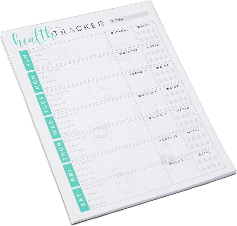 Tiny Expressions Food and Fitness Journal Notepad with 55 TearOff Pages 85 x 11 Health and Wellness Tracker for Diet Exercise and Weight Loss Daily Weekly Planner Pad for Men Women - Image 5