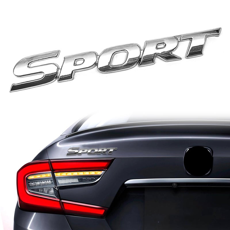 ZOKYUYS 1PCS 3D Sport Sticker Trunk Side Fender Rear Tailgate Car Exterior Decoration Accessoriesilgate Ersonalise 3D Metal Auto Badge Stickers for All Car Truck SUV Silver - Image 3