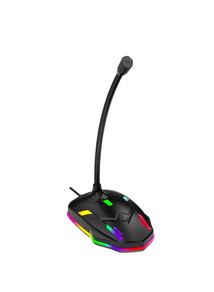 General Microphone With Rgb Lighting, Cool Appearance, Clear Recording Sound, Suitable For Gaming, Desktop And Meeting  - Image 1