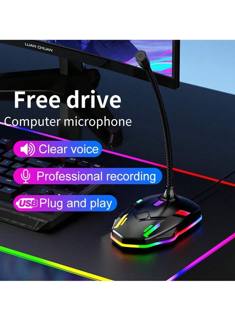General Microphone With Rgb Lighting, Cool Appearance, Clear Recording Sound, Suitable For Gaming, Desktop And Meeting  - Image 2