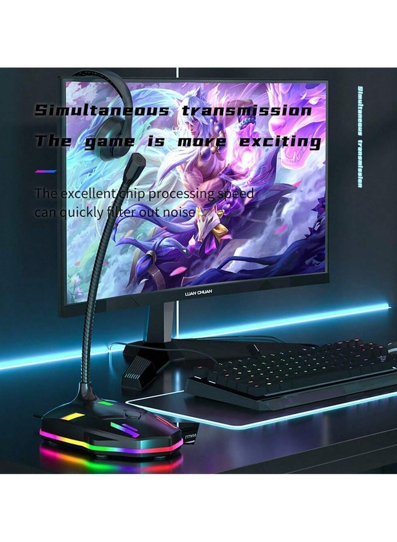 General Microphone With Rgb Lighting, Cool Appearance, Clear Recording Sound, Suitable For Gaming, Desktop And Meeting  - Image 4