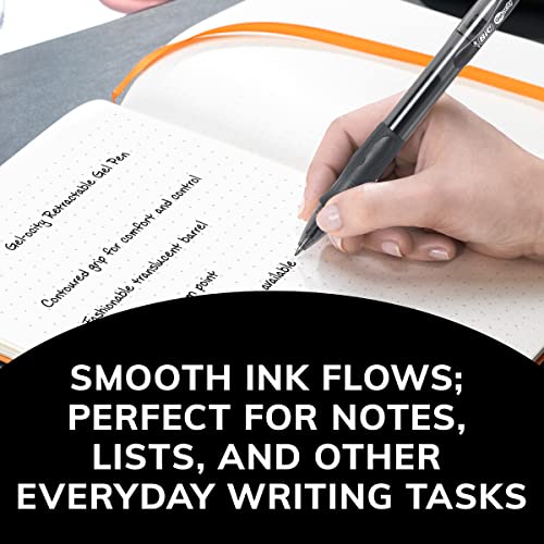 BIC Gelocity Original Black Gel Pens, Medium Point (0.7mm), 24-Count Pack, Retractable Gel Pens With Comfortable Grip - Image 5