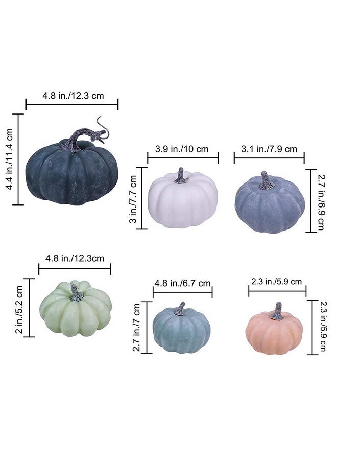 Winlyn 24 Pcs Bulk Assorted Rustic Harvest Artificial Pumpkins Foam Pumpkin in White Orange Green Teal for Fall Autumn Halloween Decoration Thanksgiving Party Home Kitchen Decor Baby Shower Wedding - Image 2
