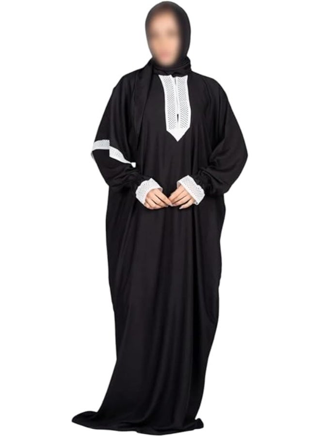 Viscose Prayer Dress with Attached Long Headscarf – High-Quality Cotton Fabric, Loose Fit for Prayer, Receiving Guests & Versatile Use - Image 2