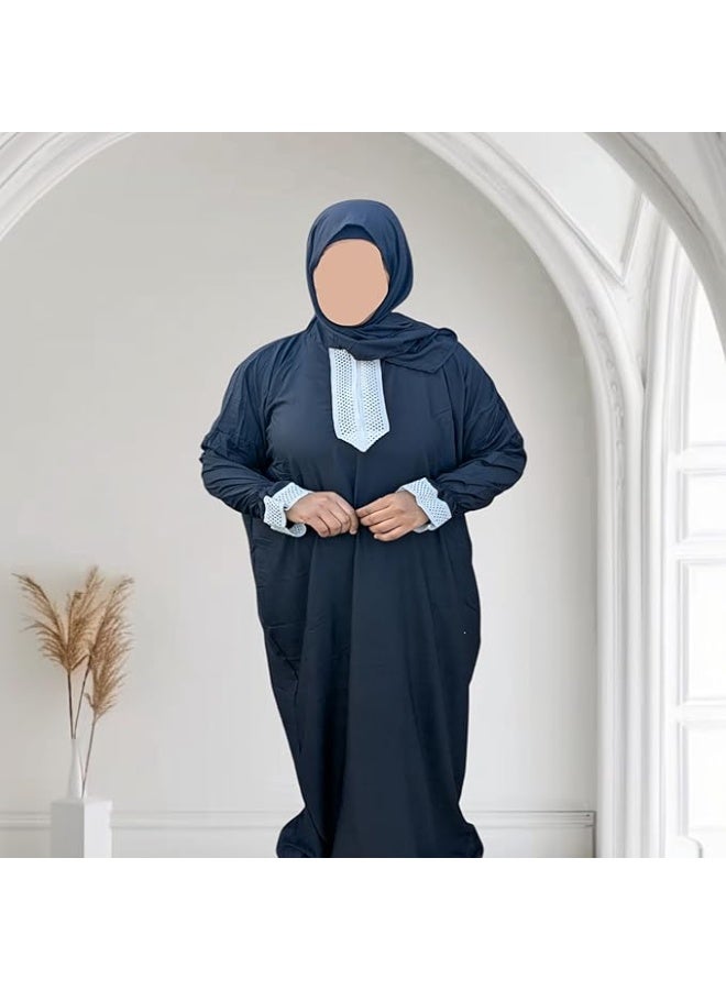 Viscose Prayer Dress with Attached Long Headscarf – High-Quality Cotton Fabric, Loose Fit for Prayer, Receiving Guests & Versatile Use - Image 5