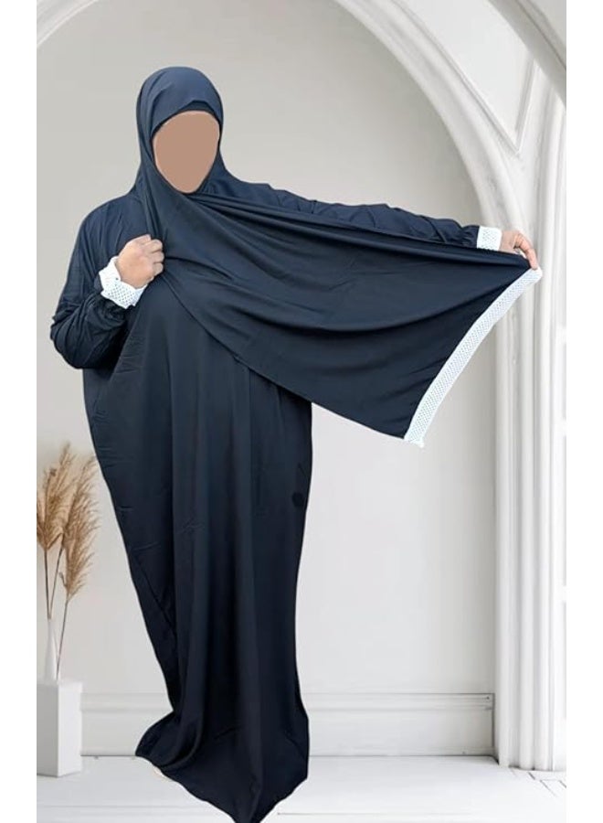 Viscose Prayer Dress with Attached Long Headscarf – High-Quality Cotton Fabric, Loose Fit for Prayer, Receiving Guests & Versatile Use - Image 4