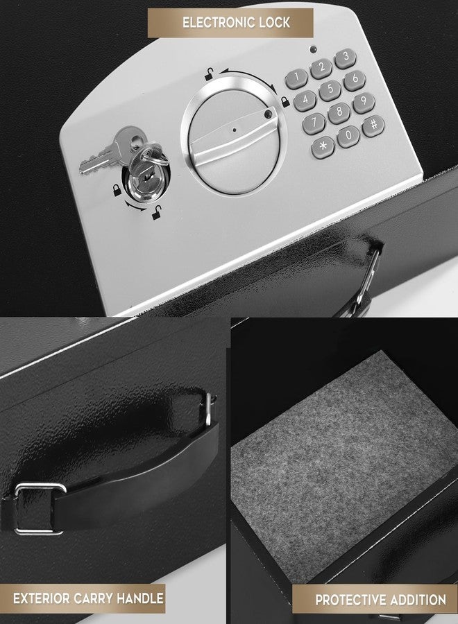 Dalmbox Portable Metal Safe Box with Digital Code Lock,Fire Resistant Storage for Documents, Fireproof Safe Box, Car, Home, Office and Outside, Black Box,Large - Image 5
