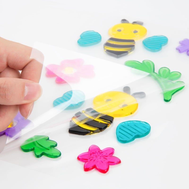 HOHUCRAB 6 Sheets Spring Gel Window Clings,Hello Springs, Flowers, Butterfly Bees, Birds for Spring Decorations, Easter Window Clings Holiday Party Decorations - Image 5