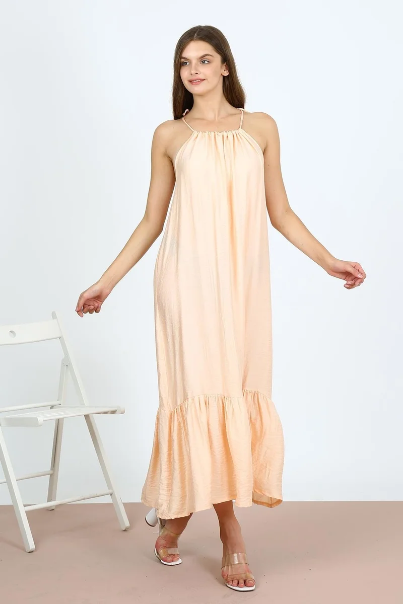 Alexander Gardi Tiered Halter Maxi Dress