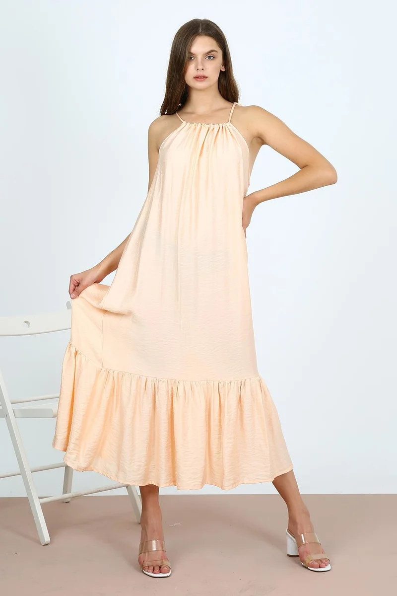 Alexander Gardi Tiered Halter Maxi Dress