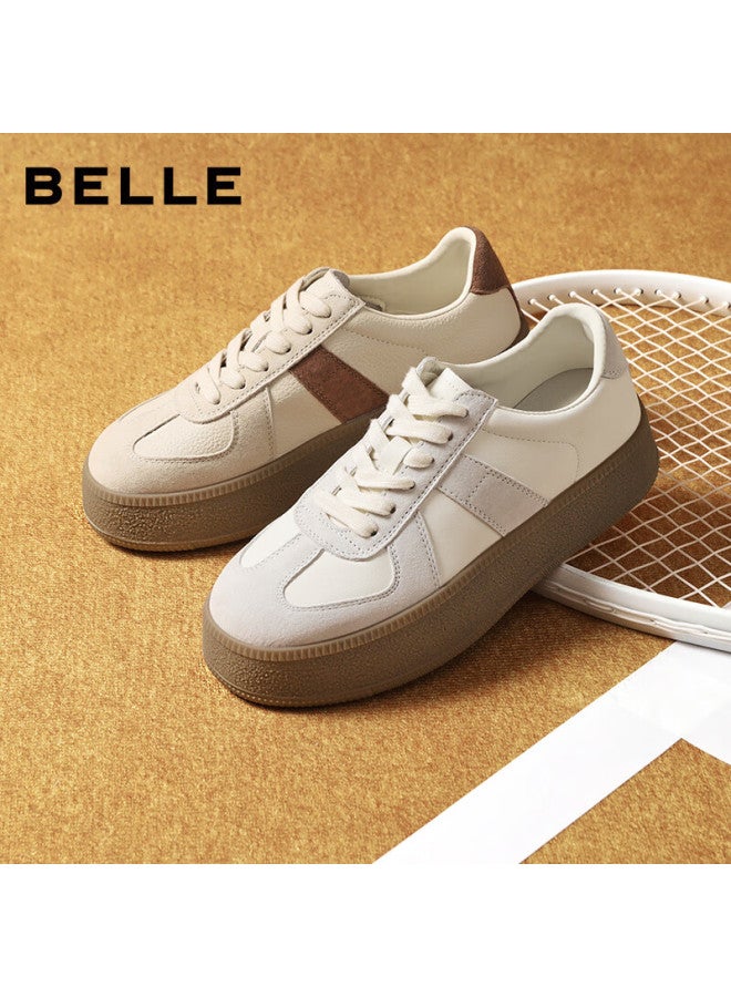 Belle Chestnut Pastry Retro Thick Sole Height Increasing Derby Shoes Women Color Block Casual Shoes Jd002cm5 Brown 40 - Image 2